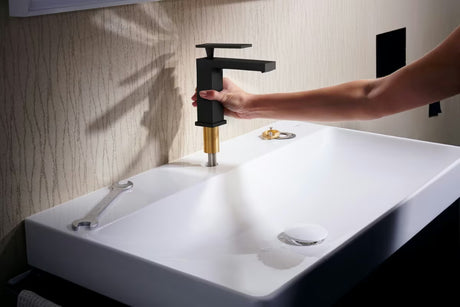 Hansgrohe Tecturis E miješalica za umivaonik s bide tušem u mat crnoj
