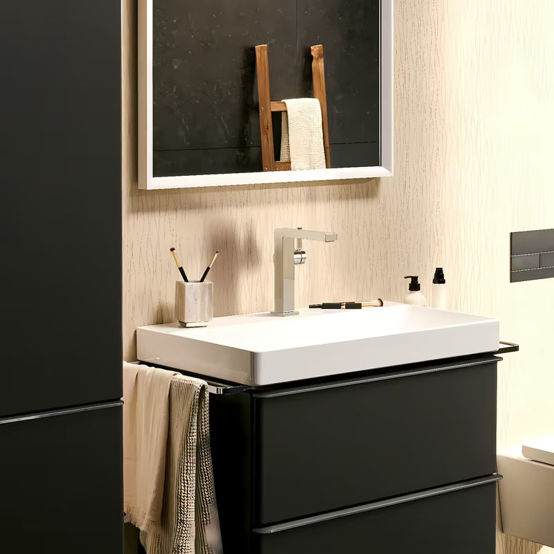 Kromirana jednoručna baterija miješalica za umivaonik Hansgrohe Tecturis E s bočnom ručicom i Push-open odvodom