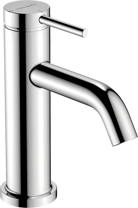 Kromirana jednoručna baterija miješalica za umivaonik Hansgrohe Tecturis S tehnologijom CoolStart i odvodnom garniturom s poteznim mehanizmom.