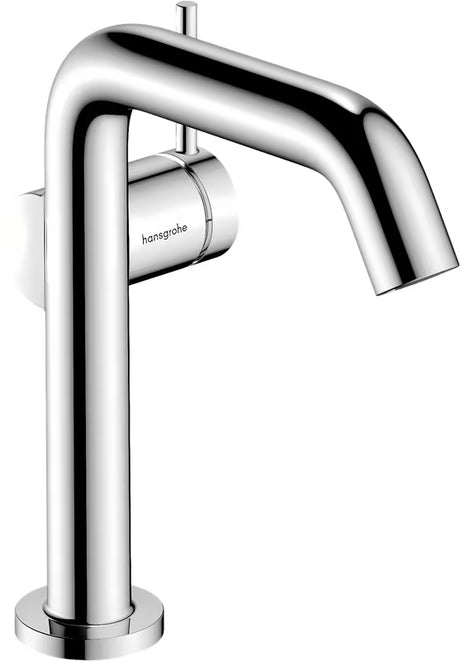 Kromirana jednoručna baterija miješalica za umivaonik Hansgrohe Tecturis S bočnom ručicom i tehnologijom CoolStart.