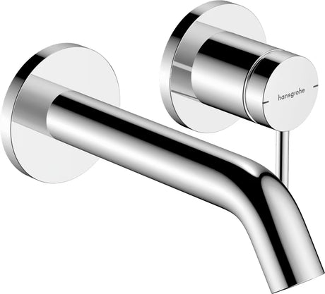 Podžbukna miješalica za umivaonik Hansgrohe Tecturis S u krom izvedbi pro za zidnu montažu.