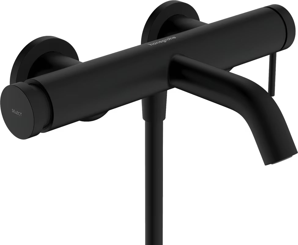 Zidna jednoručna baterija miješalica za kadu hansgrohe Tecturis S u mat crnoj boji s tipkom Select