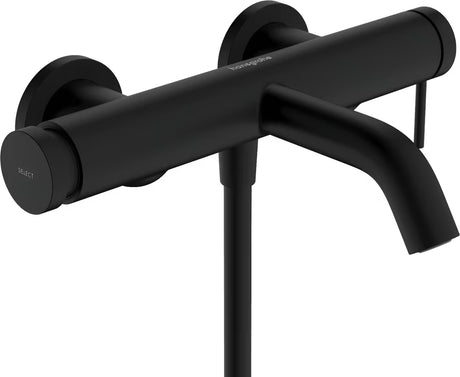 Zidna jednoručna baterija miješalica za kadu hansgrohe Tecturis S u mat crnoj boji s tipkom Select