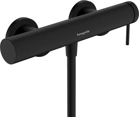 Zidna jednoručna baterija miješalica za tuš hansgrohe Tecturis S u mat crnoj boji.