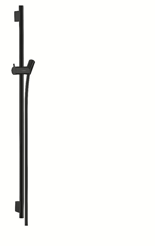 Tuš šipka Hansgrohe Unica S u mat crnoj boji s metalnim klizačem i tuš crijevom 1,60 m.