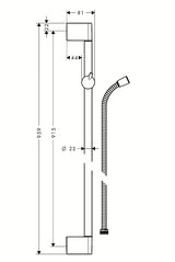 Hansgrohe Unica tuš šipka u izvedbi chrome s klizačem i tuš crijevom