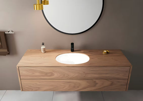 Mat crna miješalica za umivaonik hansgrohe Vernis Blend 100 s ručicom i ispustom s poteznom šipkom.