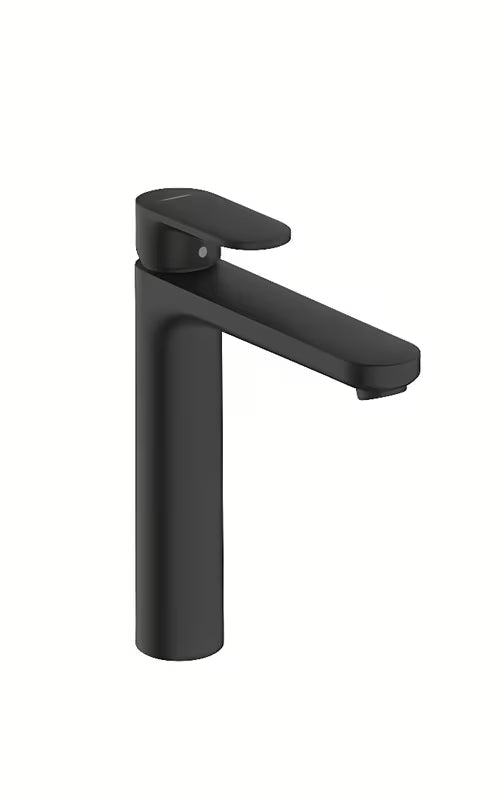 Hansgrohe Vernis Blend visoka umivaonička jednoručna baterija u mat crnoj boji s odvodom i poteznom šipkom