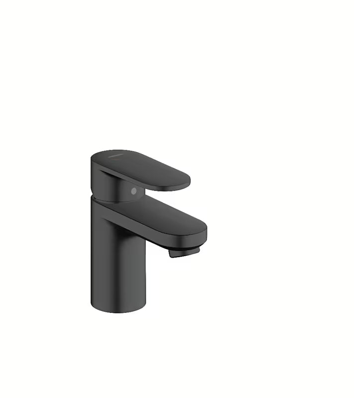 Mat crna jednoručna baterija miješalica za umivaonik hansgrohe Vernis Blend 70 s odvodom s funkcijama CoolStart, EcoSmart i AirPower.