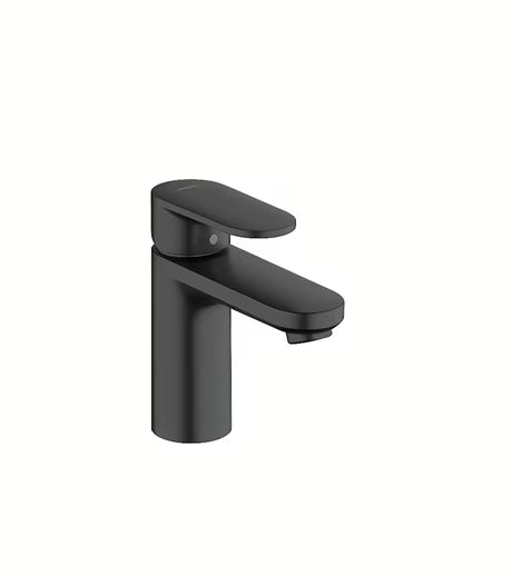 Umivaonička jednoručna baterija slavina hansgrohe Vernis Blend 100 u crnoj mat boji s odvodom i podizačem