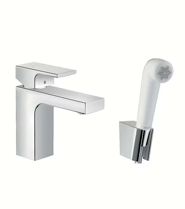 Hansgrohe Vernis Shape jednoručna baterija miješalica za umivaonik u krom izvedbi s bide tušem i crijevom za tuš