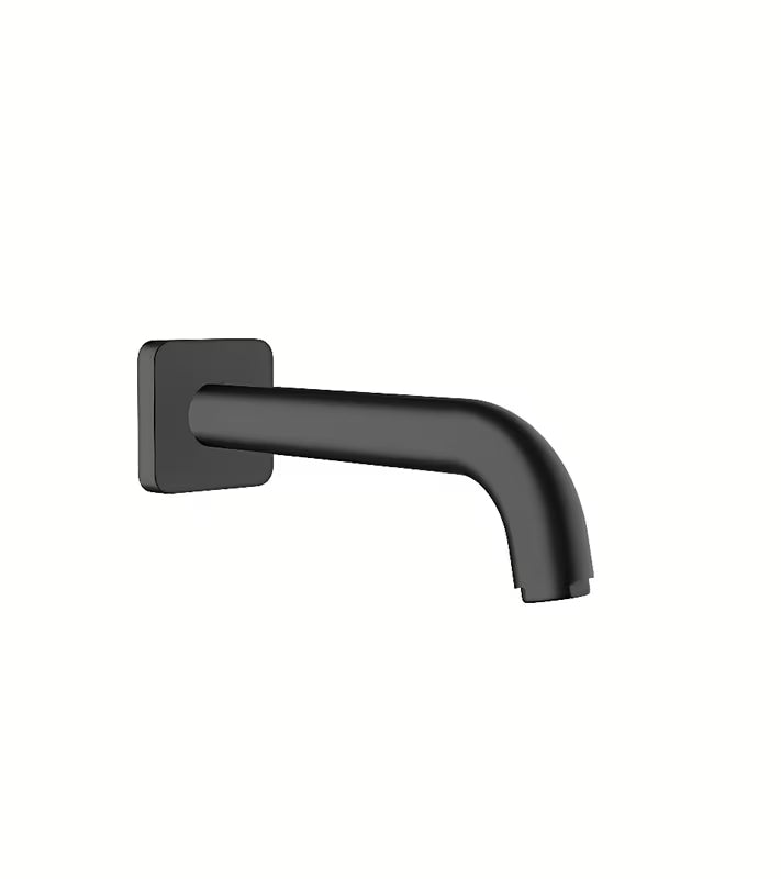 Izljev za Kadu hansgrohe Vernis Shape u mat crnoj boji pro za zidnu montažu s linearnom rozetom.