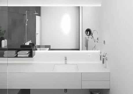 Kromirana umivaonička jednoručna baterija slavina Hansgrohe Vernis Shape 100 s odvodom i podizačem