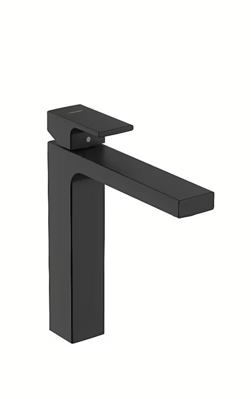 Hansgrohe Vernis Shape visoka miješalica za umivaonik u mat crnoj boji s ručicom i odvodnom garniturom