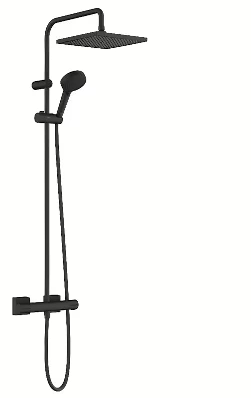 Tuš sustav Hansgrohe Vernis Shape 240 s termostatskom miješalicom u mat crnoj izvedbi
