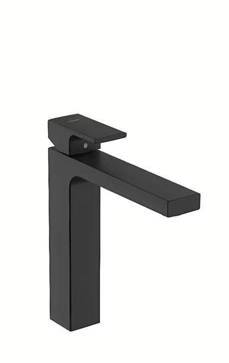 Visoka umivaonička jednoručna baterija slavina Hansgrohe Vernis Shape u mat crnoj boji s visokim izljevom