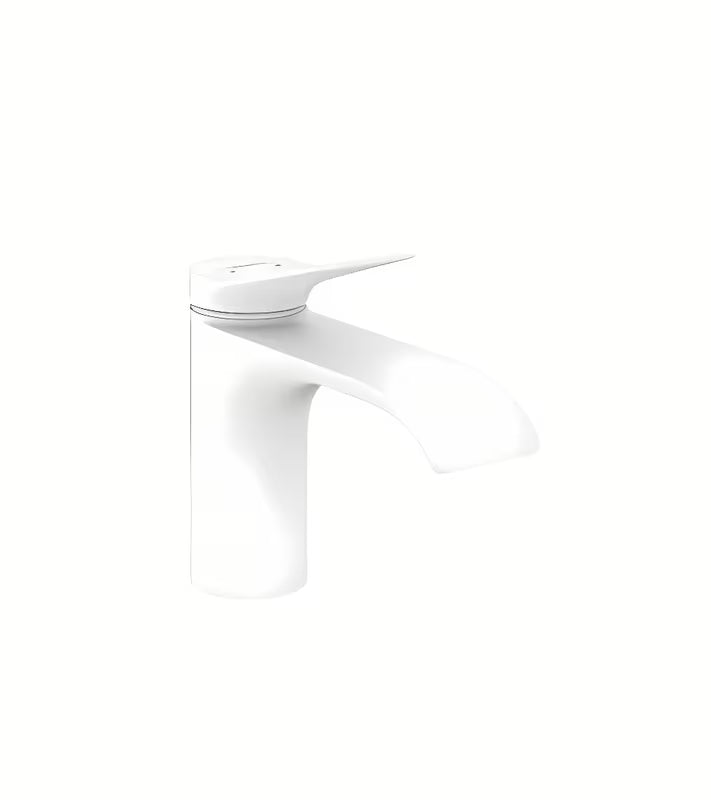 Hansgrohe Vivenis jednoručna baterija miješalica za umivaonik u mat bijeloj boji s ekstra širokim mlazom WaterfallStream