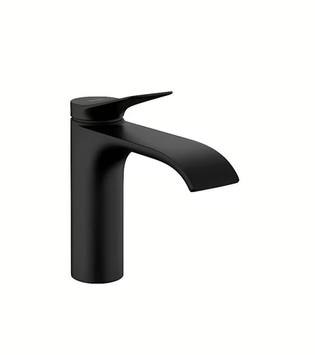 Hansgrohe Vivenis jednoručna baterija miješalica za umivaonik s odvodom u mat crnoj izvedbi.