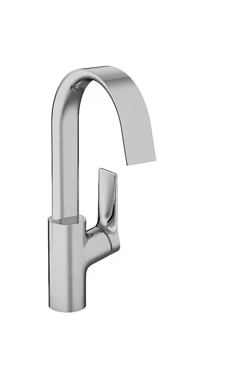Kromirani jednoručna baterija miješalica za sudoper Hansgrohe Vivenis sa zakretnim izljevom i širokim mlazom WaterfallStream