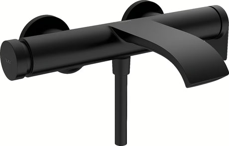Zidna jednoručna baterija miješalica za kadu hansgrohe Vivenis u mat crnoj izvedbi s tipkom Select