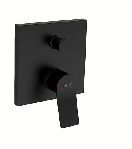 Podžbukna jednoručna baterija tuš i miješalica za kadu Hansgrohe Vivenis u mat crnoj izvedbi.