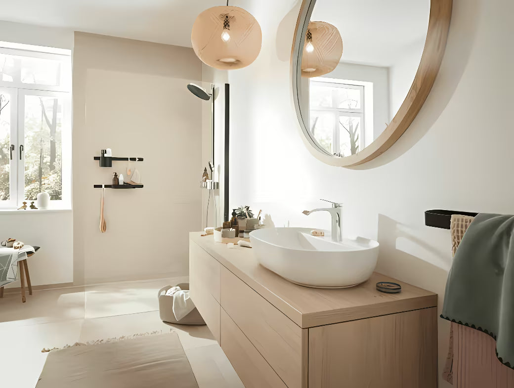 polica za odlaganje Hansgrohe wallstoris u mat crnoj boji pro za montažu na zidnu šipku