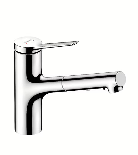 Kromirana miješalica za sudoper Hansgrohe Zesis s izvlačivim tušem i prebacivanjem dvaju mlazova