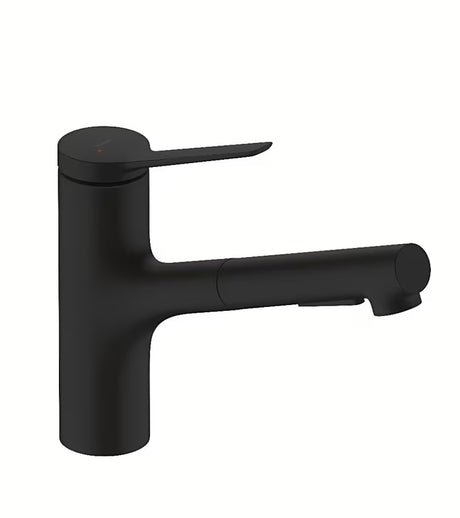 Hansgrohe Zesis miješalica za sudoper u mat crnoj s izvlačivim tušem i prebacivanjem dvaju mlazova