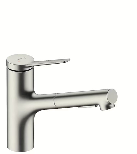 Nehrđajuća miješalica za sudoper Hansgrohe Zesis s izvlačivim tušem i prebacivanjem dvaju mlazova