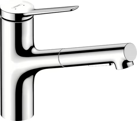 Kromirana miješalica za sudoper Hansgrohe Zesis M33 s metalnim izvlačivim tušem i zakretnim izljevom