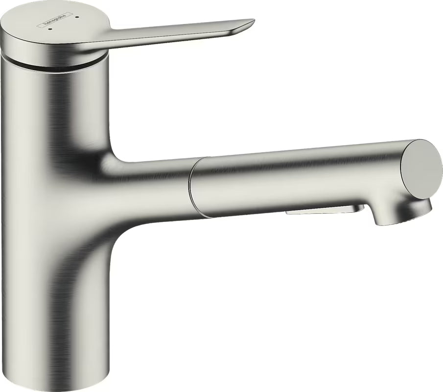Miješalica za Sudoper Hansgrohe Zesis M33 u izgledu nehrđajućeg čelika s metalnim izvlačivim tušem i zakretnim izljevom