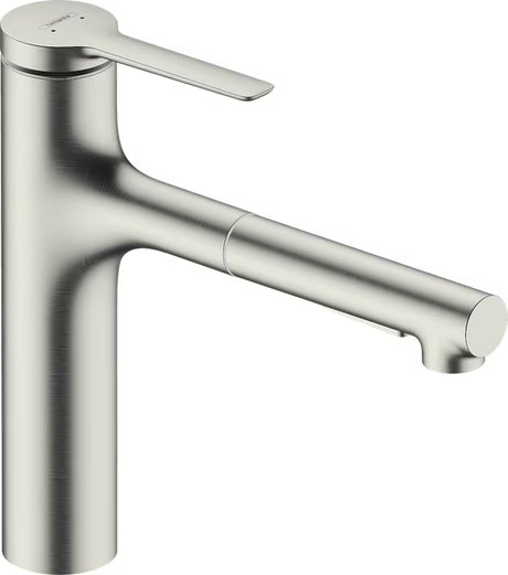 Hansgrohe Zesis M33 miješalica za sudoper u izgledu nehrđajućeg čelika s metalnim izvlačivim tušem i prebacivanjem 2 mlaza.