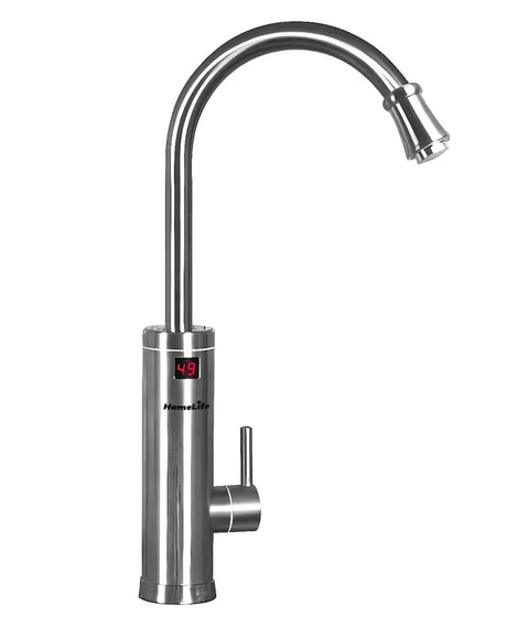 Nehrđajuća miješalica za sudoper Homelife Inox Digital s električnim grijanjem vode i zaslonom temperature