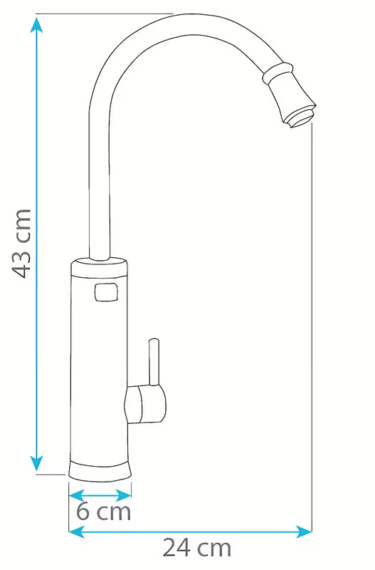 Nehrđajuća miješalica za sudoper Homelife Inox Digital s električnim grijanjem vode i zaslonom temperature