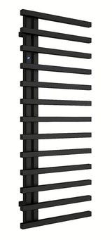Kombinirani kupaonski radijator Hopa Darvel 123x50 cm u crnoj mat boji s rebrastim dizajnom.