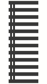 Kombinirani kupaonski radijator Hopa Edinburgh 50x138 cm u crnoj mat boji s rebrastim dizajnom.