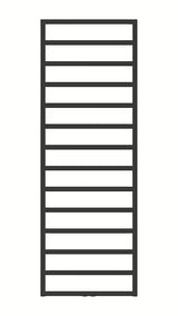 Kombinirani kupaonski radijator Hopa Perth 50x120 cm u crnoj mat boji s rebrastim dizajnom