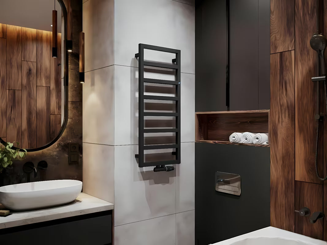 Kombinirani kupaonski radijator Hopa Perth 60x172 cm u crnoj mat boji