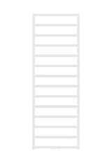 Sjajno bijeli kombinirani kupaonski radijator Hopa Perth 120x50 cm s rebrastim dizajnom.