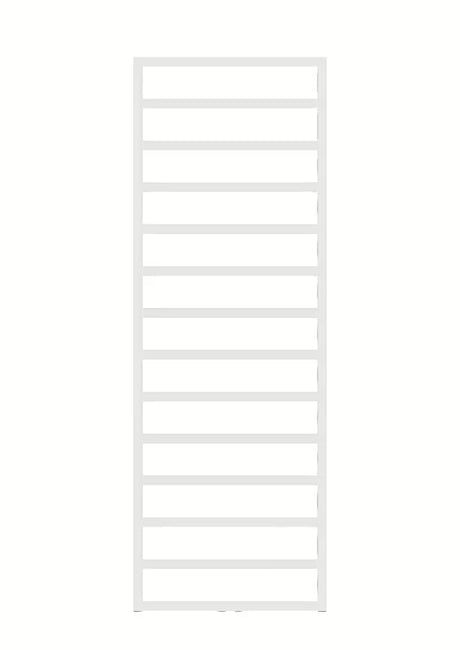 Sjajno bijeli kombinirani kupaonski radijator Hopa Perth 120x50 cm s rebrastim dizajnom.