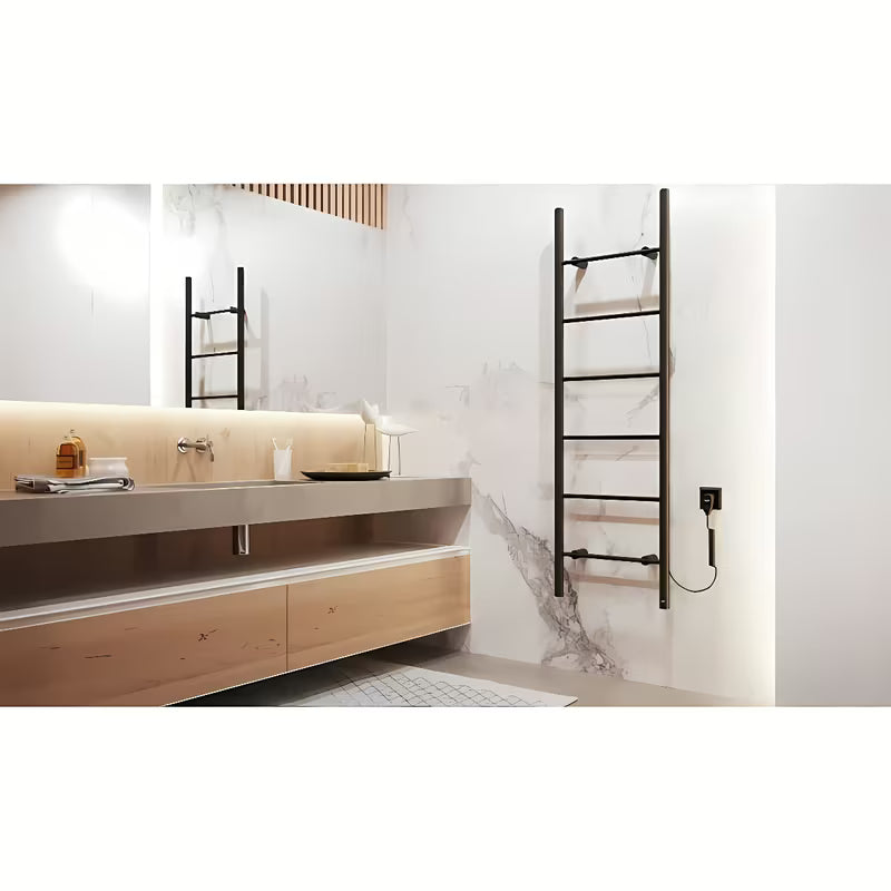 Električni sušač ručnika Hopa Primavera 160x50 cm u crnoj mat boji s okruglim profilima