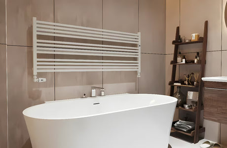 Kombinirani kupaonski radijator Hopa Stick Level u bijeloj sjajnoj boji, 55x120 cm.