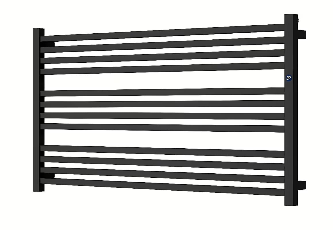 Kombinirani kupaonski radijator Hopa Stick Level 55x120 cm u crnoj mat boji.