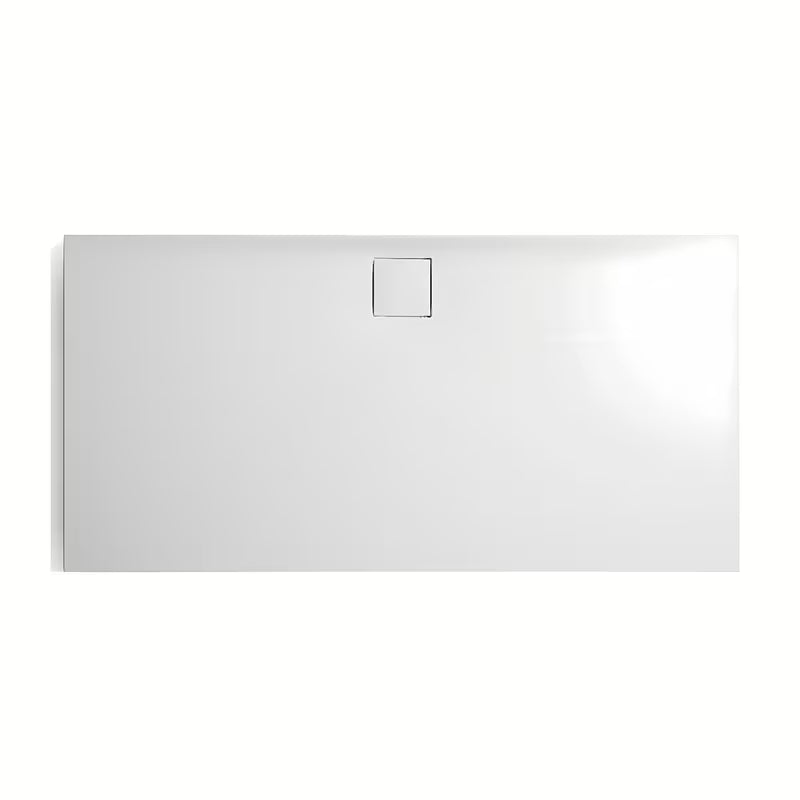 Bijela mat pravokutna tuš kada Hüppe easyflat 180x90 cm od lijevanog mramora s niskim profilom