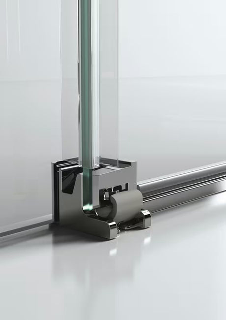 Kvadratna tuš kabina Hüppe Next Easy Entry 90x90 cm s kliznim vratima i prozirnim staklom, krom sjajni