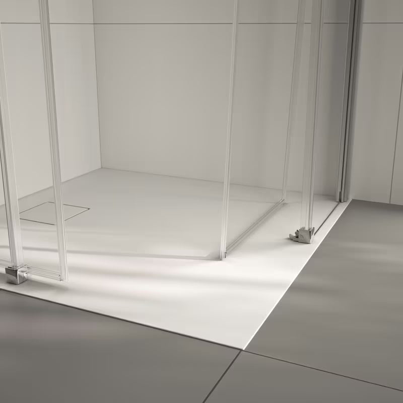 Kvadratna tuš kabina Hüppe Next Easy Entry 90x90 cm s kliznim vratima i prozirnim staklom, krom sjajni