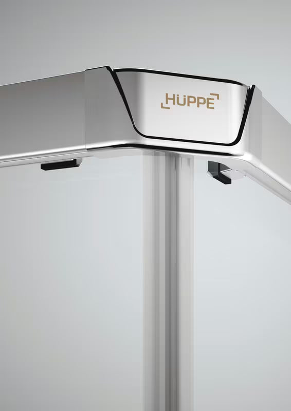 Kvadratna tuš kabina Hüppe Next Easy Entry 90x90 cm s kliznim vratima i prozirnim staklom, krom sjajni