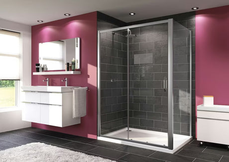 Klizne tuš vrata Hüppe Next 120 cm s prozirnim staklom i kromiranim profilima