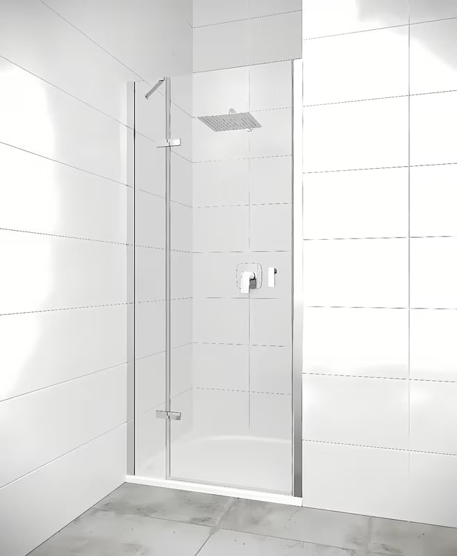 Bezokvirni tuš vrata Hüppe Strike New 80 cm s prozirnim staklom i sjajnim kromiranim profilom