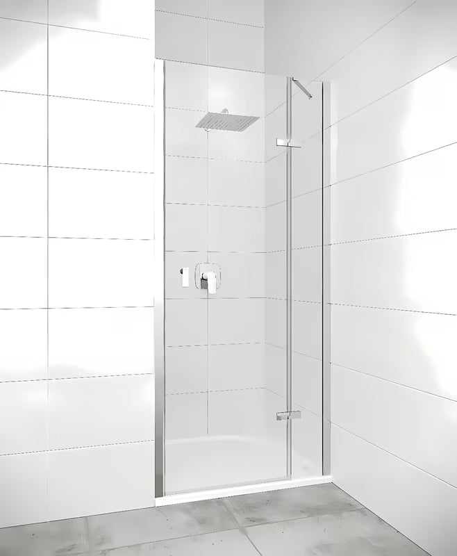 Bezokvirni tuš vrata Hüppe Strike New 90 cm s prozirnim staklom i kromiranim profilom
